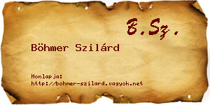 Böhmer Szilárd névjegykártya