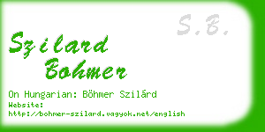 szilard bohmer business card