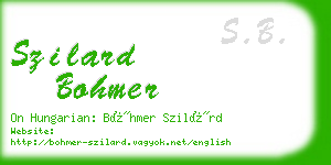 szilard bohmer business card